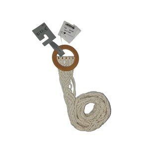 LP Blue Womens Juniors Beige Size M/L White Macrame Braided Boho Belt